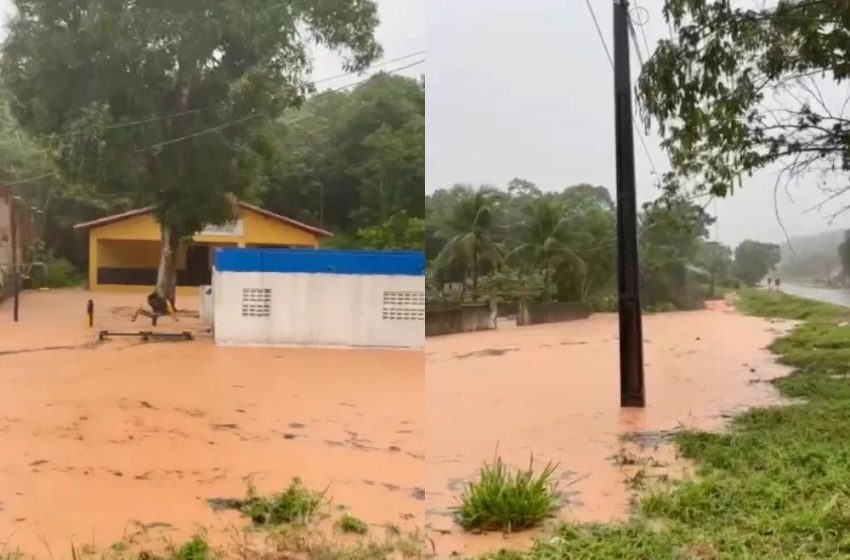  Chuva intensa provoca alagamentos e deixa moradores ilhados em Mata de São João