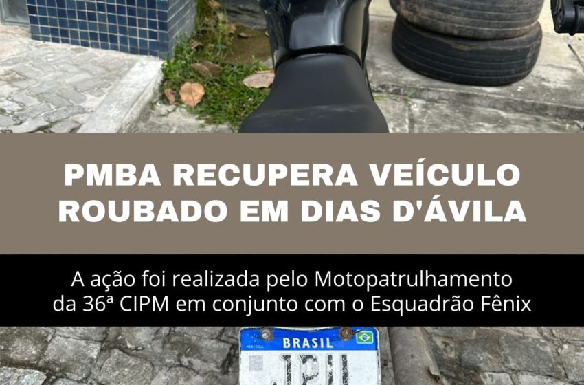  Polícia Militar recupera motocicleta roubada após troca de tiros em Dias d’Ávila